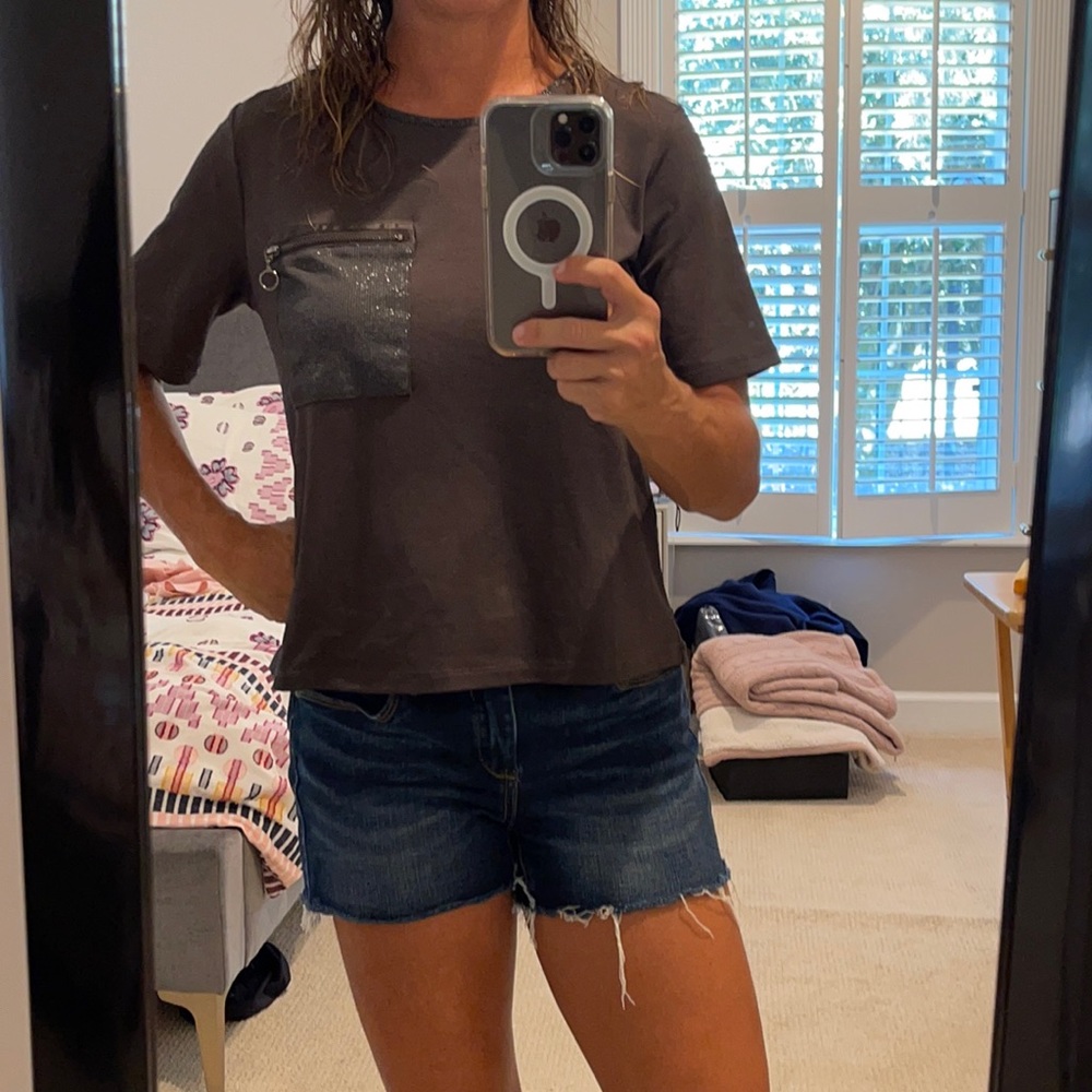 Zara cute dark gray  top